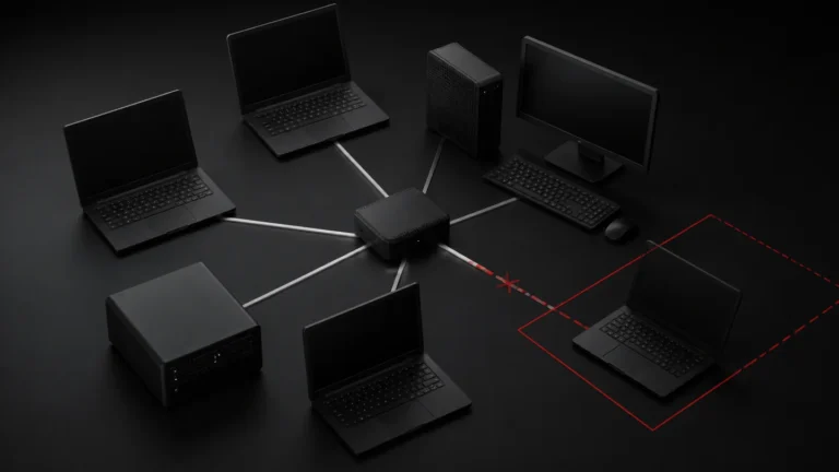 Equipos empresariales conectados con un endpoint aislado por una solución EDR